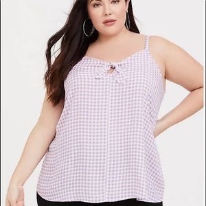 Gingham purple and white tank top from torrid